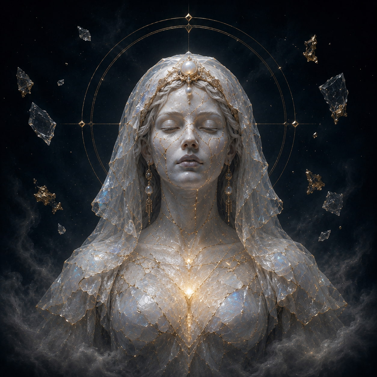 The Luminous Bride, a relic of transition, purity and soft transformation.